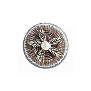 Round ice cream cake with vanilla and chocolate layers