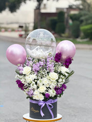 Love Loot Flower Basket — mix of fresh roses, flowers & balloons — delivery Lahore, Karachi, Islamabad

